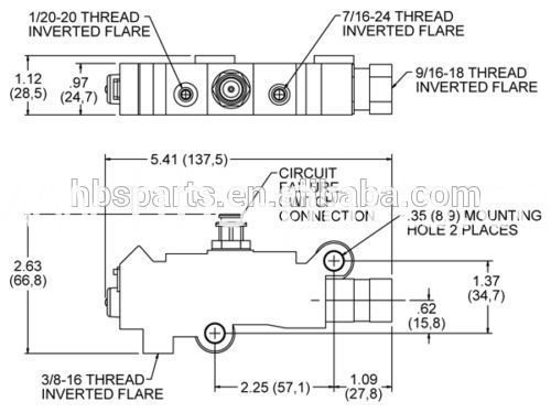 Chrome Brass brake proportioning Valve 172-1361C for GM